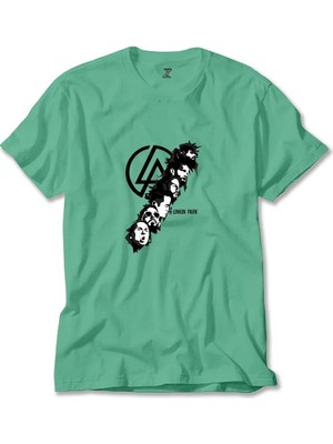 Z zepplin Linkin Park Logo Siluet Yeşil Tişört