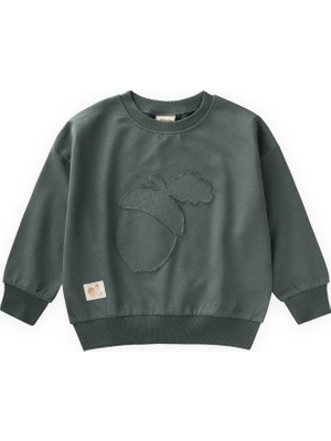 Cigit İnce Mevsimlik Sweatshirt 1-7 Yaş Haki Yeşil