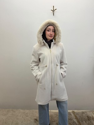 JOOQSTORE Kapüşonlu Beli Büzgülü Kaban
