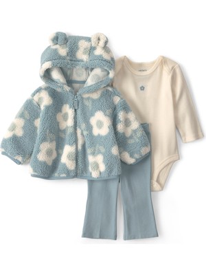 Carter's Kız Bebek 3lü Hırkalı Set 3 Ay-24 Ay Mavi