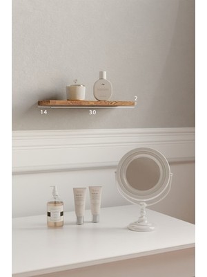yankı-byeg 30 cm Safir Meşe Mdf Uçan Duvar Rafı Gizli Bağlantı
