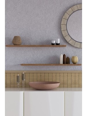 yankı-byeg 70 cm 2li Safir Meşe Mdf Uçan Duvar Rafı Gizli Bağlantı Kitaplık
