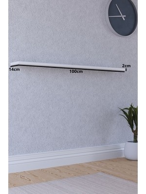 yankı-byeg 100 cm Mat Beyaz Mdf Uçan Duvar Rafı Gizli Bağlantı Kitaplık