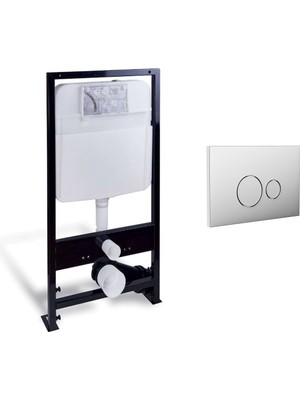 Nkp Comfort Gömme Rezervuar - Alçıpan Tipi, S2 Parlak Krom Kapak - Set 2 PARÇA-NPS.0026.0080.01