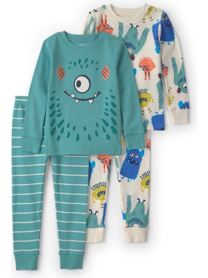 Carter's Erkek Bebek 4'lü Pijama Set 12 Ay-24 Ay Çok Renkli