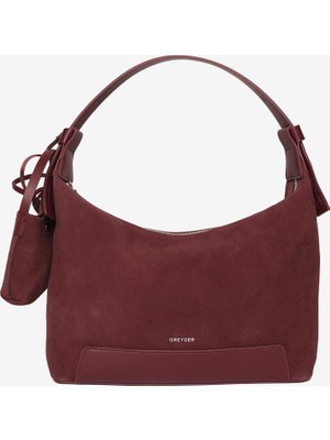 Greyder Kadın Bordo Hakiki Süet Deri Çapraz Çanta 6K2CN69954
