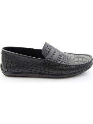 Bambi Siyah Hakiki Deri Erkek Loafer Ayakkabı E01697032003