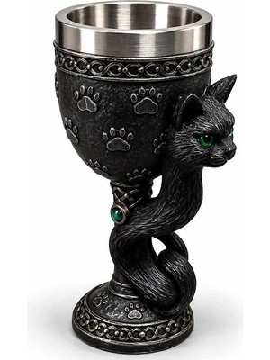 Hace Bazaar Kedi Figürlü 3D Paslanmaz Çelik Kadeh Bardak ALK6543 -Hcb