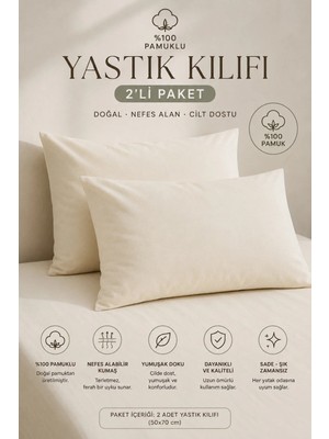 Marvielle %100 Pamuklu 2'li 50X70 Net Ebat - Yastık Kılıfı