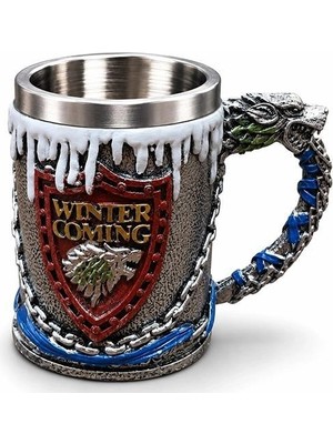 Hace Bazaar Game Of Thrones Tasarımlı 3D Paslanmaz Çelik Kupa Bardak ALK6507 -Hcb