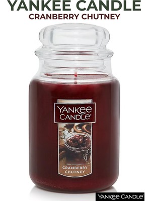 Yankee Candle Cranberry Chutney Kokulu Mum - 623 G (22 Oz) - Tek Fitilli Kızılcık Aromalı Büyük Kavanoz Mum