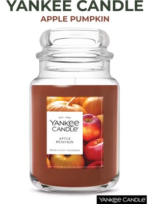 Yankee Candle Elma Balkabağı Kokulu Mum - 623 G (22 Oz) - Elma Aromalı Büyük Kavanoz Mum
