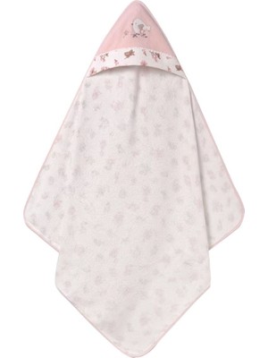 Belirtilmemiş Kız Bebek Çiçekli Kapüşonlu Havlu 9526