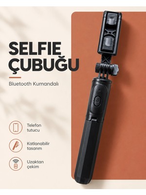 Eco Lounge Bluetooth Kumandalı Katlanabilir Selfie Çubuğu ve Telefon Tutucu