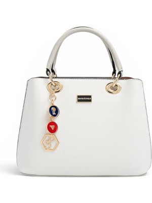Silver & Polo Silver Polo Beyaz - A.gri Düz Kadın El Çantası SP1272