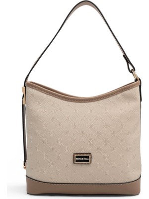 Silver Polo Bej - Latte Fashion Kadın Omuz Çantası SP1286