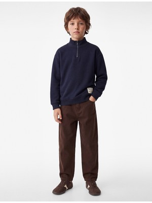 Koton Yarım Fermuarlı Uzun Kollu Dik Yaka Sweatshirt
