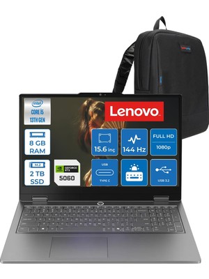 Neva Home Loq Essential Intel Core 13450HX 8gb 1tb+1tb SSD 8GB/RTX5060/65W 15.6" Fhd IPS 100% Srgb 144Hz Windows 11 Home Gaming Bilgisayar 83SC000TTRH61 + Zettaçanta