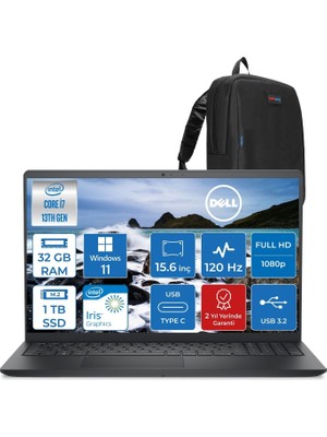 Neva Home Vostro 3530 Intel Core I7-1355U 32GB 1tb SSD Intel Iris Xe 15.6 Inç 120Hz Fhd 1920X1080 WIN11PRO Taşınabilir Bilgisayar N1601PVNB3530P13+ZETTAÇANTA