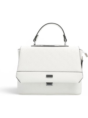Silver & Polo Silver Polo Beyaz - Beyaz Logolu Kadın Çapraz Çanta SP838