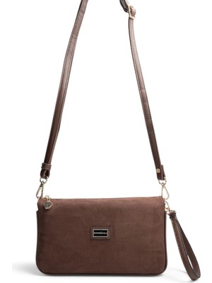 Silver Polo Kahve - Kahve Süet Kadın Çapraz Çanta SP1291