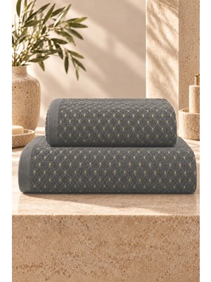 Neşe Home Collection Valerie 2'li Banyo Havlusu Seti Gri