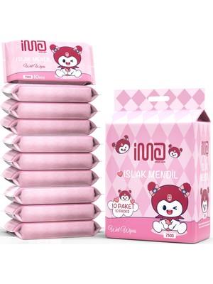 Neva Home Cep Islak Mendil, Taşınabilir, Kişisel Temizlik, 10 Mini Paket, Tüm Yaş Grupları (Pembe)