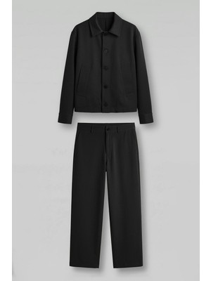 Abluka Online Erkek Premium Relaxed Fit Ceket Pantolon Takımı Siyah