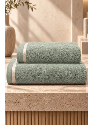Neşe Home Collection Leafy 2'li Banyo Havlusu Seti Yeşil