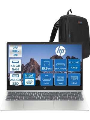 Prime Life Laptop Aı 15-FD2026NT Intel Ultra5 225U 48GB Ddr5 256GB SSD 15.6" Inch Intel® Grafik Gpu Fhd (1920X1080) Freedos Taşınabilir Bilgisayar D51E0EAF16+ZETTAÇANTA