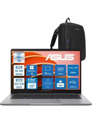 Prime Life Expertbook P1 P1403CVA Intel® Core™ 5 210H 16GB Ddr5 512GB SSD 14"fhd (1920 x 1080) 300NITS WIN11HOME Taşınabilir Bilgisayar PC516512G0DH02+ZETTAÇANTA