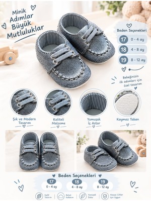 Sönmez Baby Minik Parçacık Desen Casual Patik Bebek Ilk Adım Ayakkabısı
