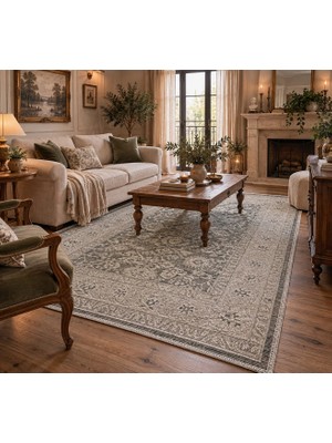 Luxess Halı Alpaca 1191 Kahve Eskitme Desenli Makine Halısı