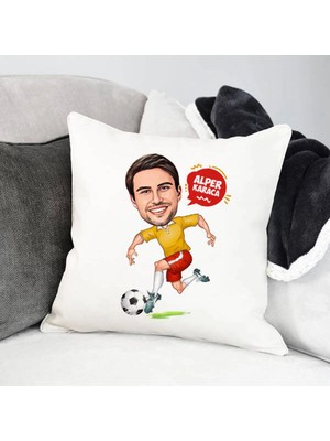 Marvielle Karikatürlü Futbol Sever - Yastık