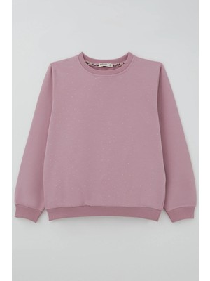 Breeze Kız Çocuk Sweatshirt Taş Aksesuarlı 9-14 Yaş , Gülkurusu