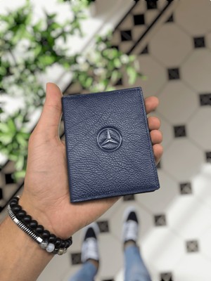 Visso Leather 1904 Mercedes Logolu  Deri Araç Ruhsat Kılıfı Isme Özel Çanta Erkek Kadın Modeli