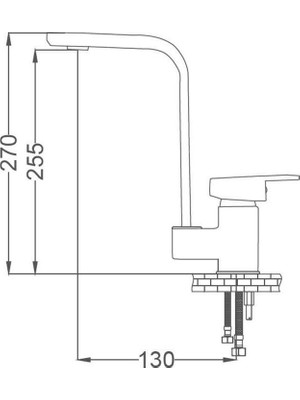 Gms Elit Mix Granit Kuğu Lavabo Musluk Bataryası Çift Su Girişli EL-246-GR