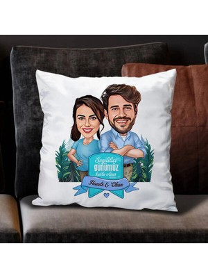 Marvielle Çiftler Karikatürlü - Yastık