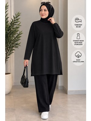 Özne Butik Pamuklu Bisiklet Yaka Basic Penye Tunik