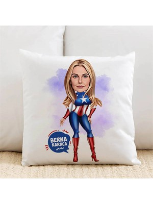 Marvielle Kadın Karikatürlü - Yastık