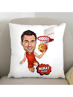 Marvielle Basketbol Oyuncusu Karikatürlü - Yastık