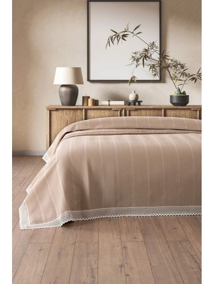 Marvielle Tek Kişilik Iki Renkli Dantelli Petek Pike 160X230 cm - Tek Kişilik Pike & Pike Takımı