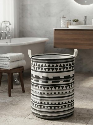 Str Store Katlanabilir Çamaşır Oyuncak Sepeti Karışık Desen