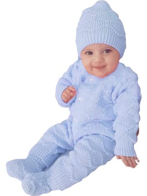 Str Store Mavi, Bereli Triko Erkek Bebek Tulumu