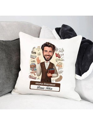 Marvielle Erkek Arapça Öğretmeni Karikatürlü - Yastık