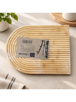 Str Store Bambu Oval Çizgili Sunumluk