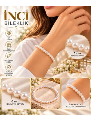 GEEN Esnek Zarif İnci Bileklik 6 mm
