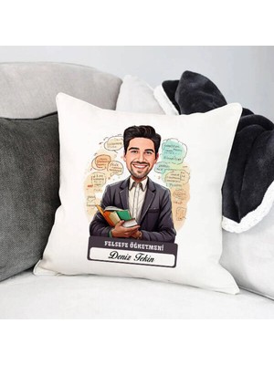Marvielle Erkek Felsefe Öğretmeni Karikatürlü - Yastık