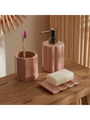 Karaca Home Ivy 3'lü Banyo Aksesuar Seti Pembe