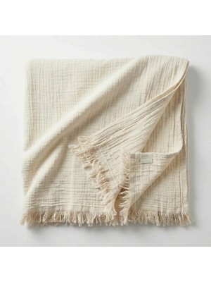 Marvielle 4 Katlı Müslin %100 Pamuk Tek Kişilik Yatak Örtüsü 180X240 cm - Tek Kişilik Pike & Pike Takımı